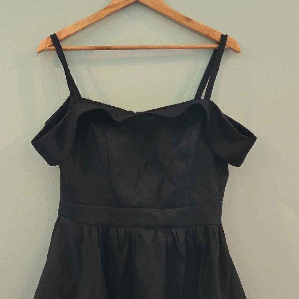B. Smart  Cocktail Dress Size 11/12 Black High-Low with Cold Shoulder - Picture 4 of 14